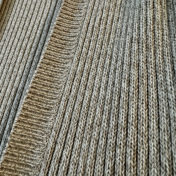 Alya Cream Ribbed Knit Open Cardigan w/ Elbow Patches & Chunky Buttons - Small - Picture 5 of 7